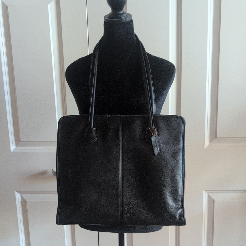 Vintage Coach Shopper Tote Bag In Black 7303